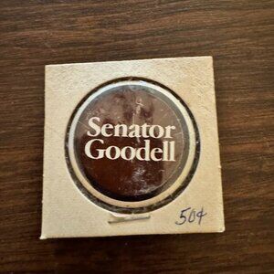 Vintage Political Pinback Button Senator Charlie Goodell 1 1/2"
